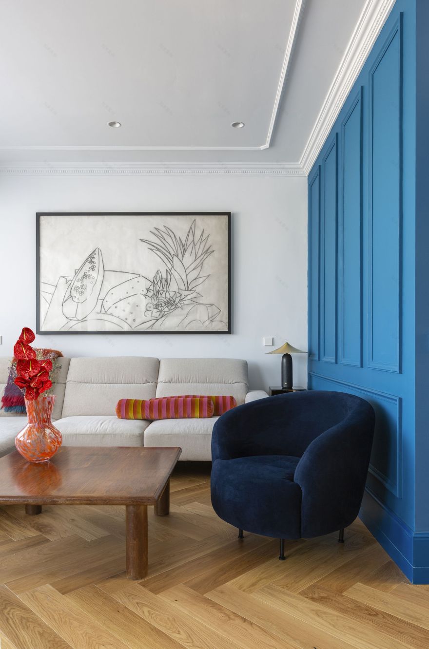 色彩斑斓的马德里公寓 | 绿与蓝的完美融合-4