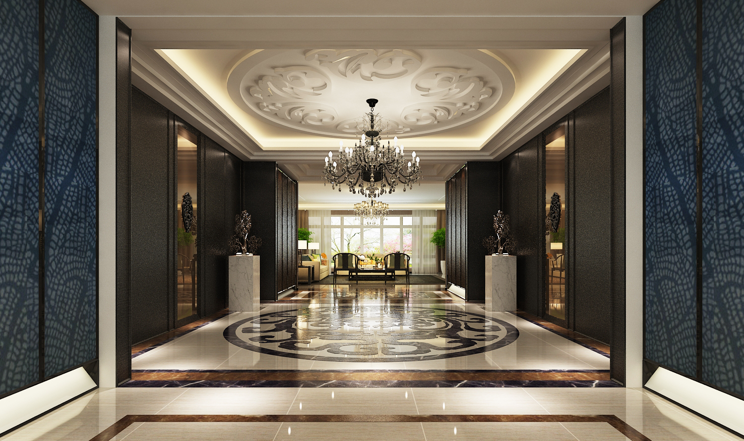 新中式 中式古典 奢华家装别墅样板房-5-38