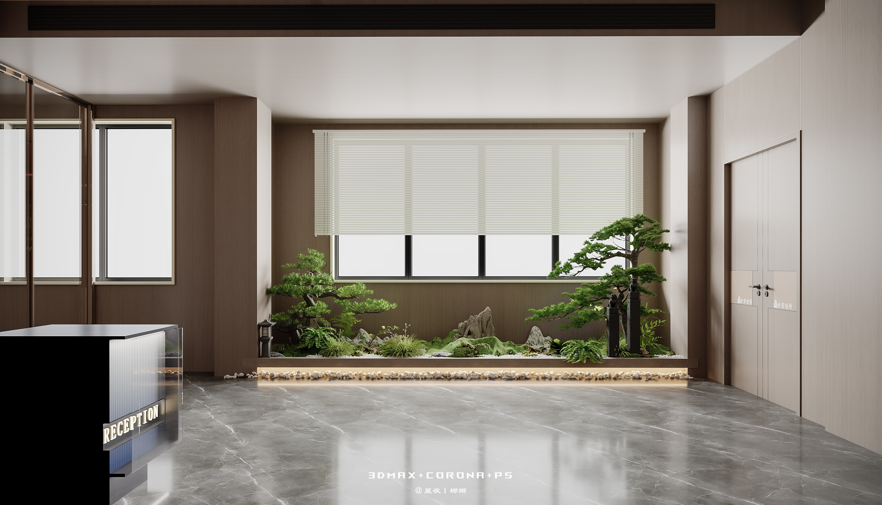 现代简约的高级--简约中式办公会所-1