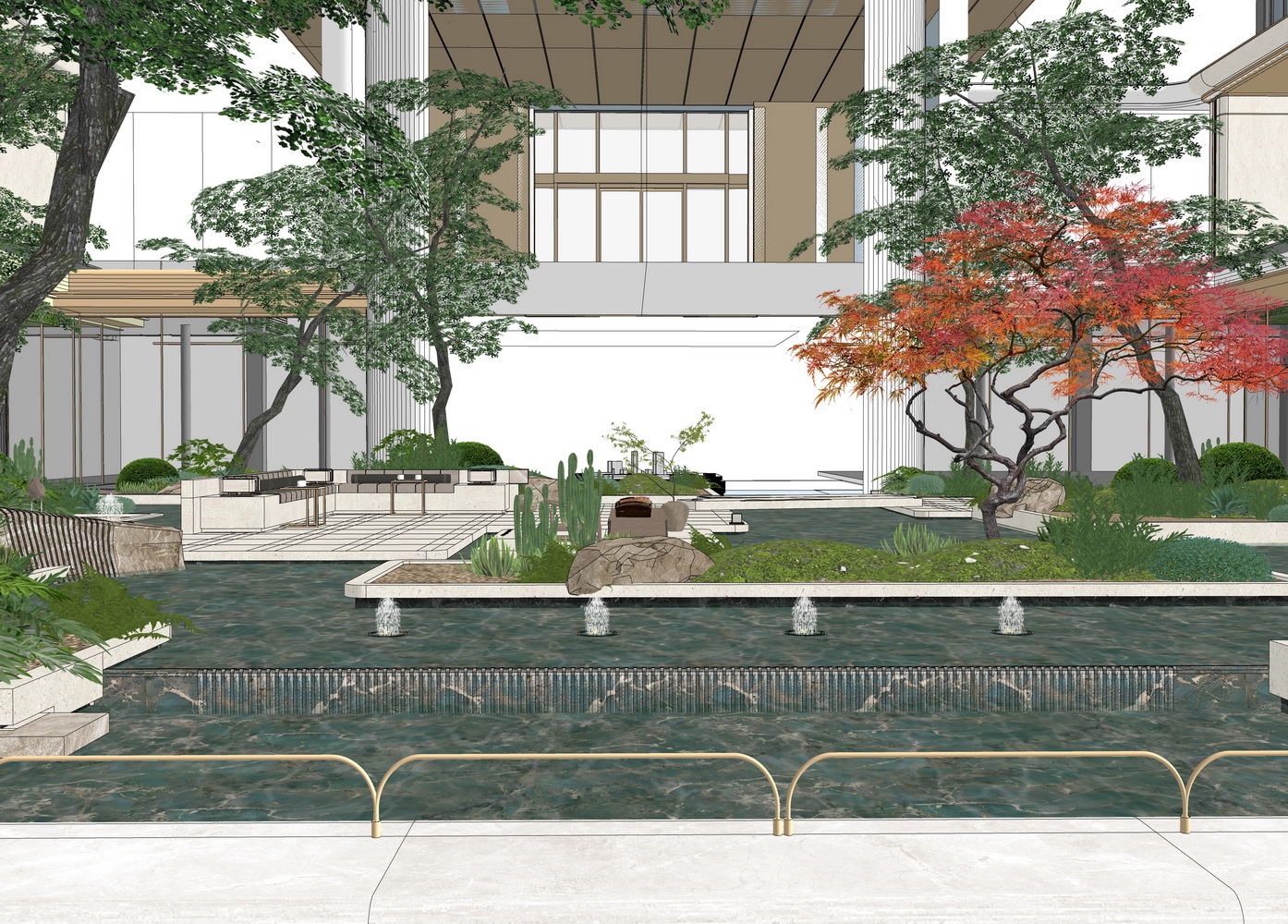 佳乐润玺示范区下沉空间SU模型-4