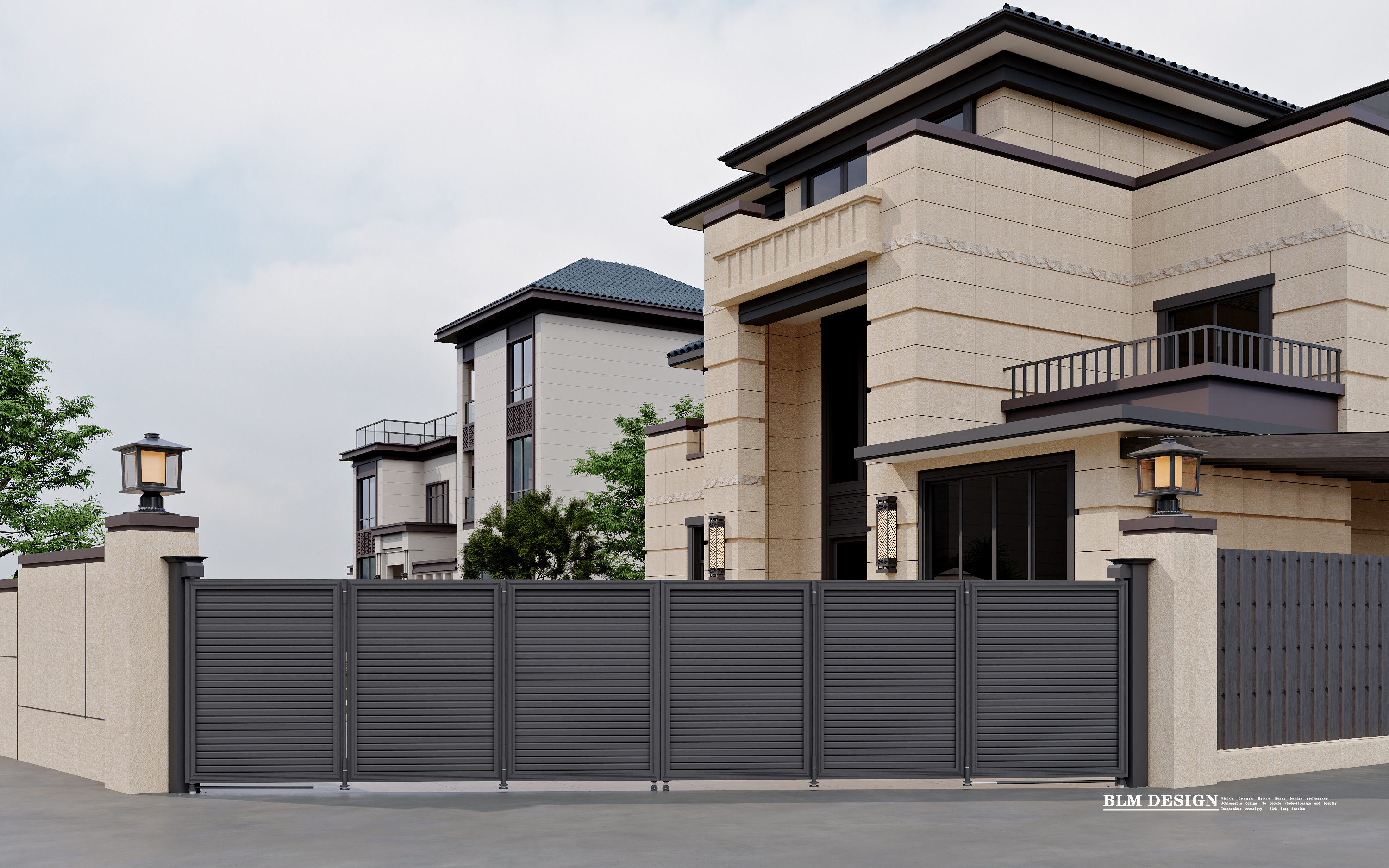 别墅庭院丨白龙马效果图设计-4