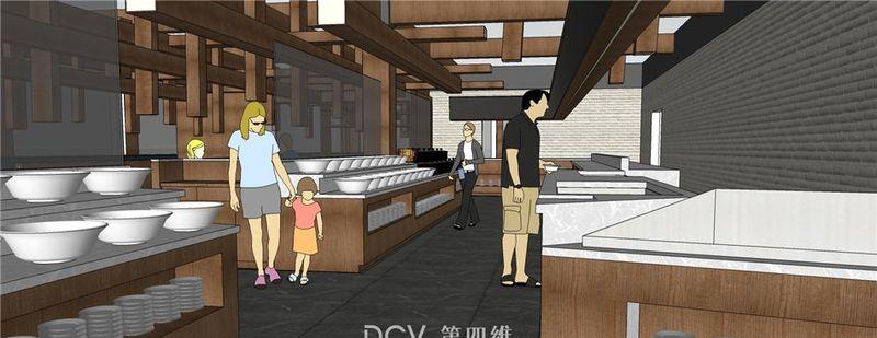 安康市味自在复合自助餐厅室内设计-25