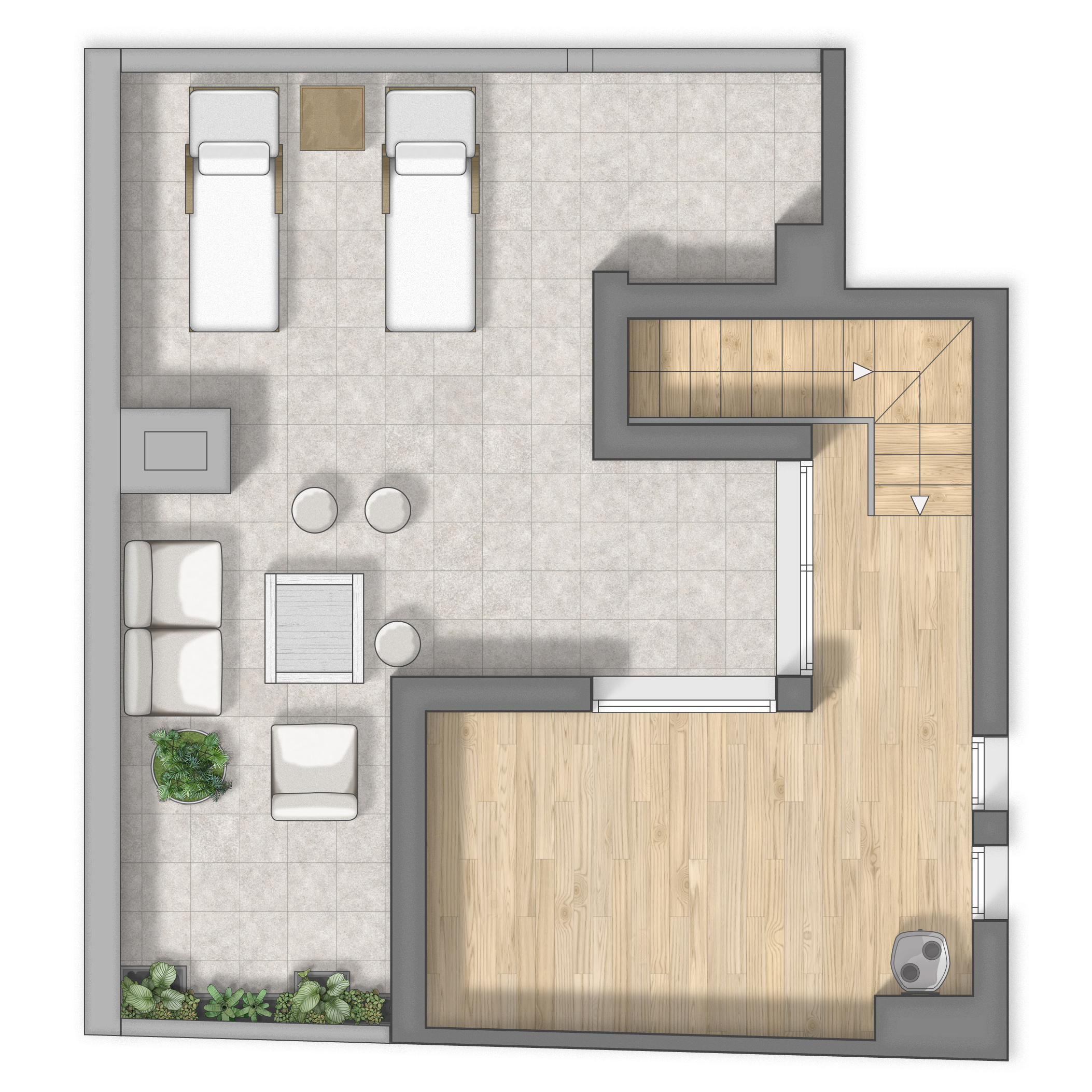 Floor plan 2D rendering in Barcelona-5