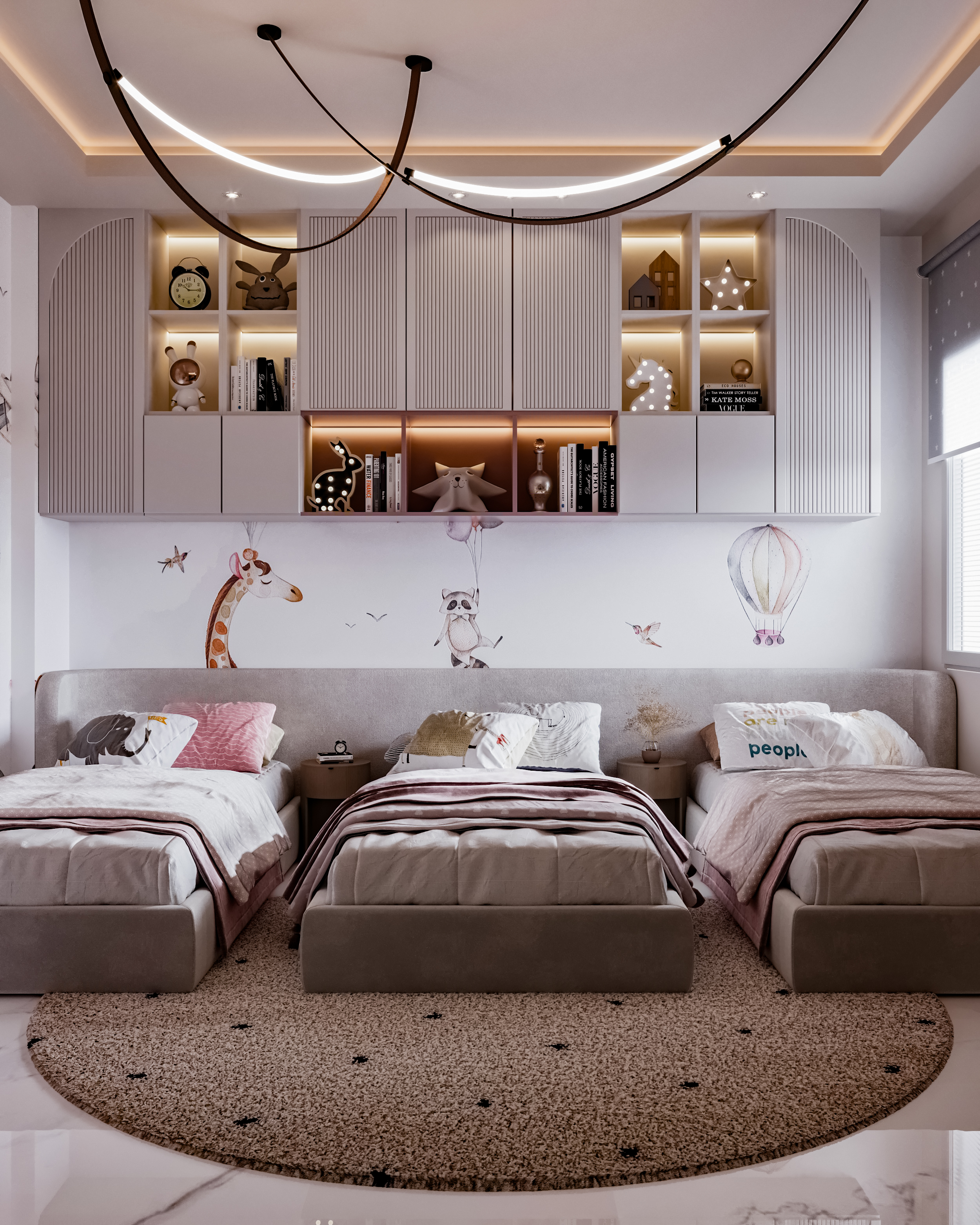 三胞胎卧室设计丨YASMINE ELBANNA-0