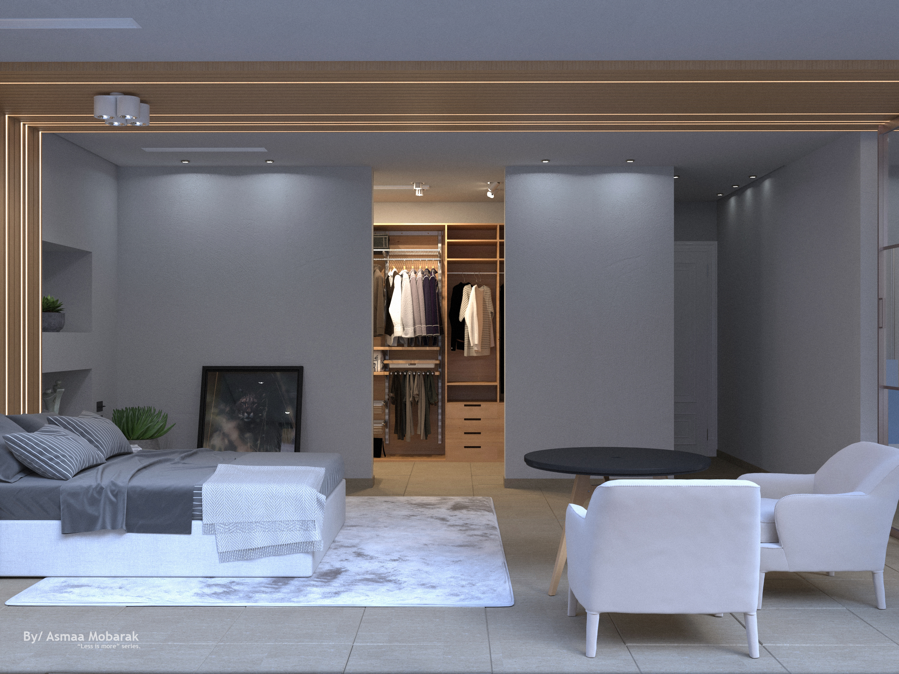 Master bedroom（less is more 系列）丨Ludwig mies van der roh-3