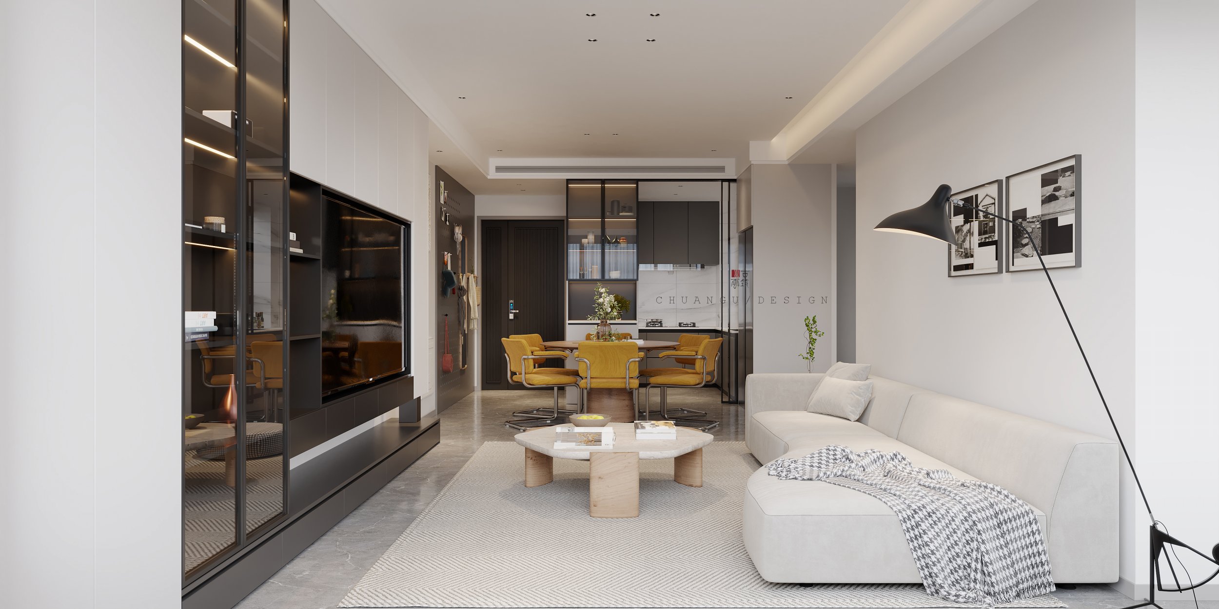 川古云筑丨145 复式现代无主灯案例作品丨中国郑州丨川古云筑空间设计-9