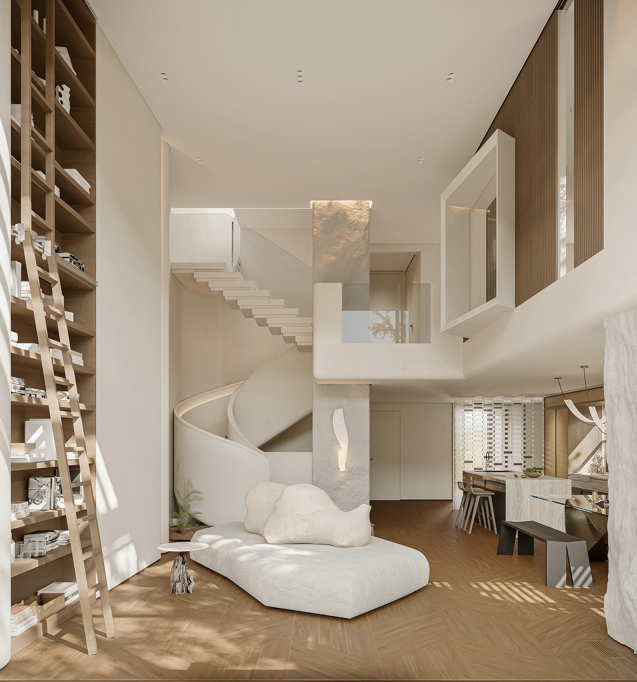 原木+白色 塑造简约空间立体感-0