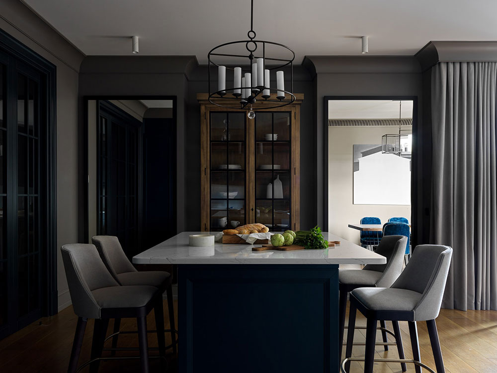 莫斯科现代优雅公寓设计,大胆用色呈现独特氛围-5