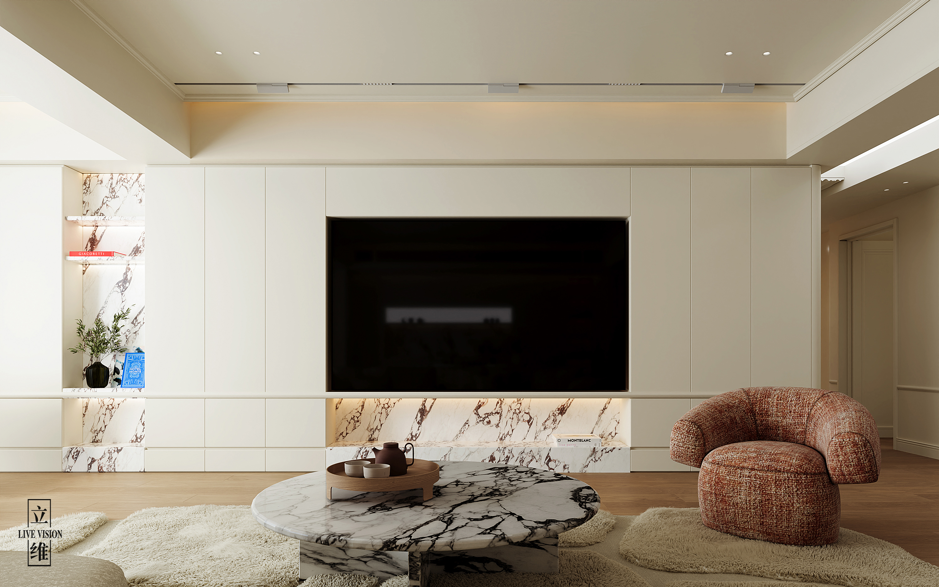 近期渲染 现代奶油风-2