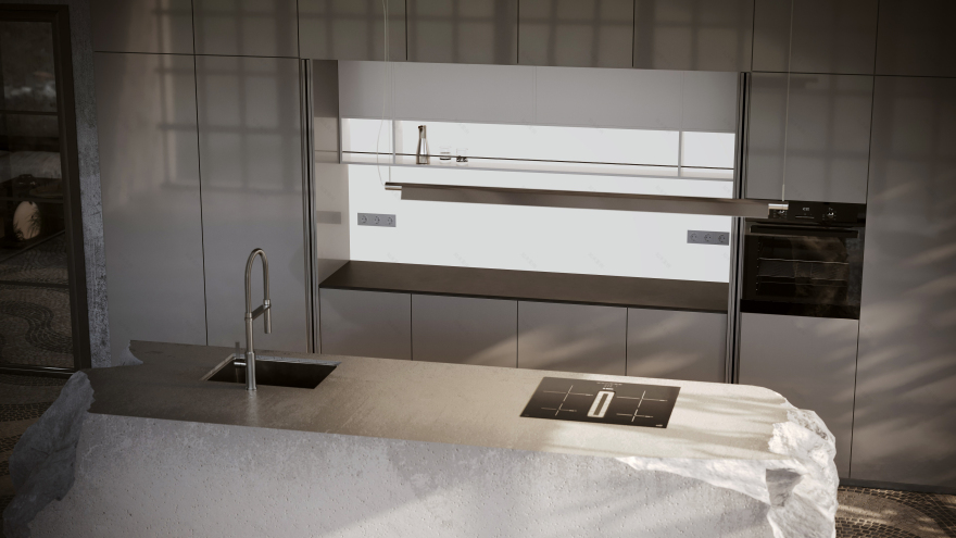 Concrete island in loft(非商业)-6