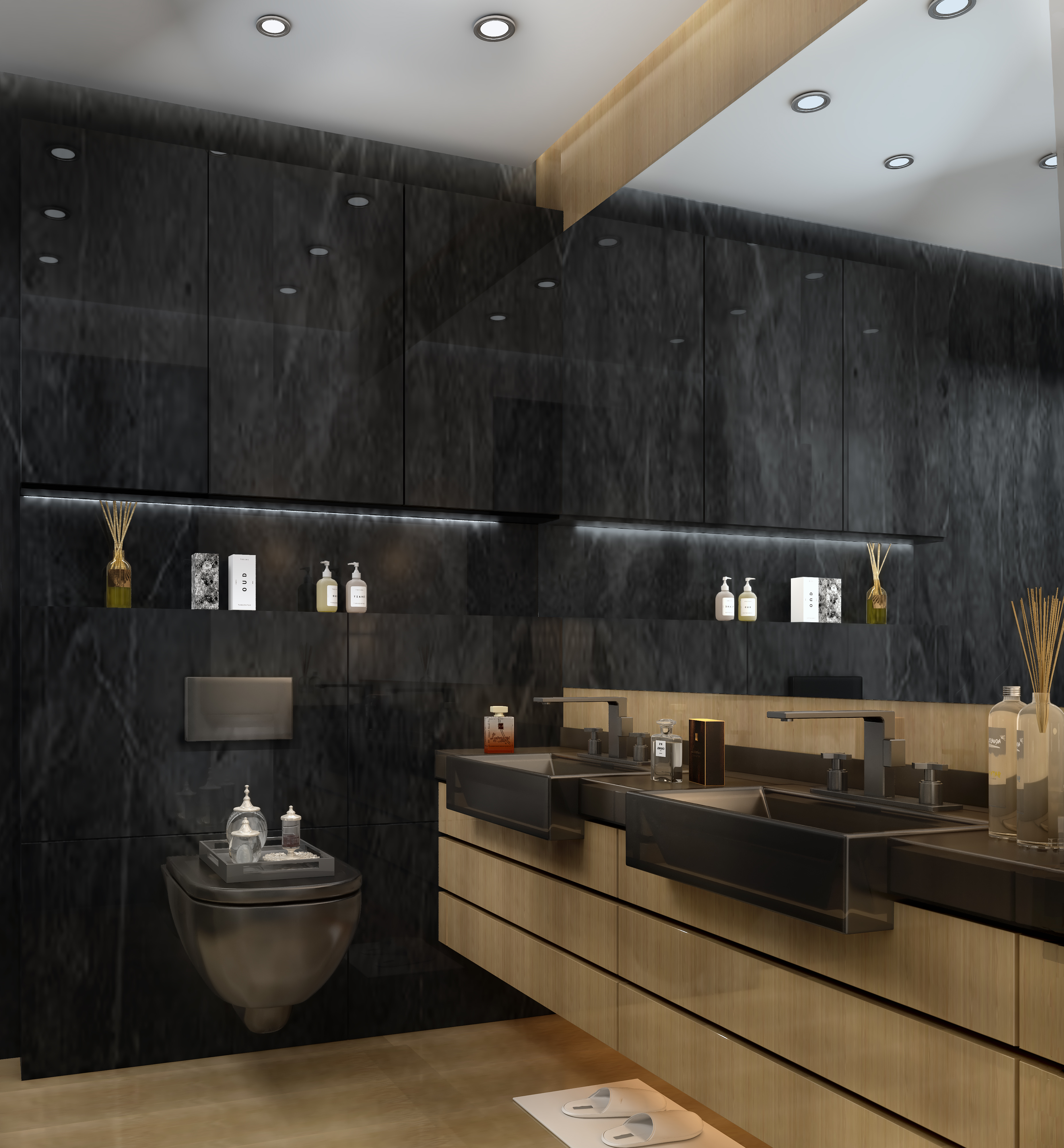 Modern light dark hall-4