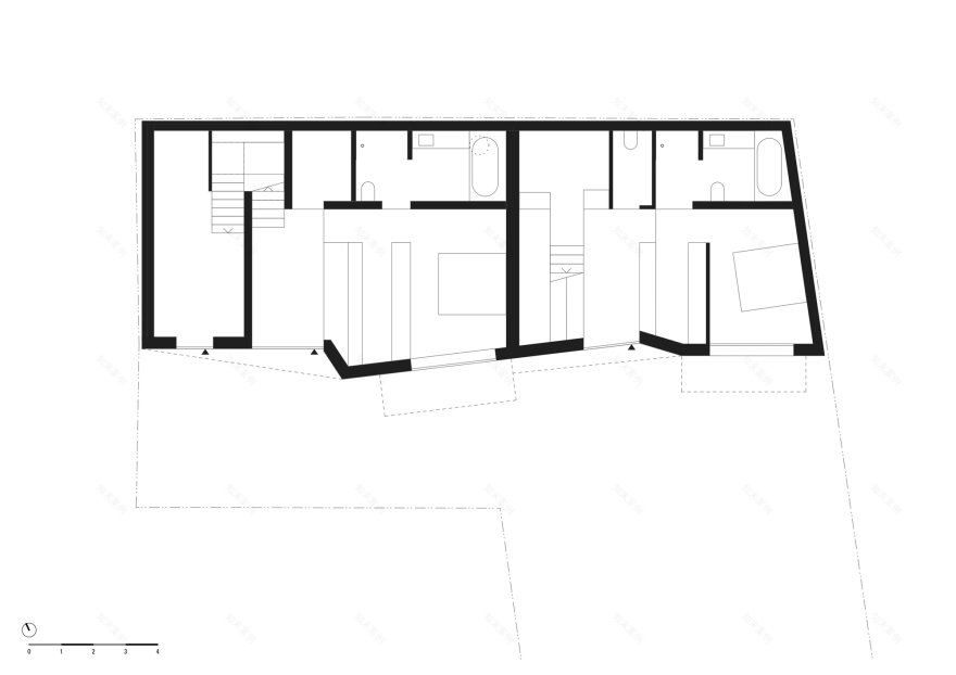 折叠立面,融入城市景观的别墅设计-16