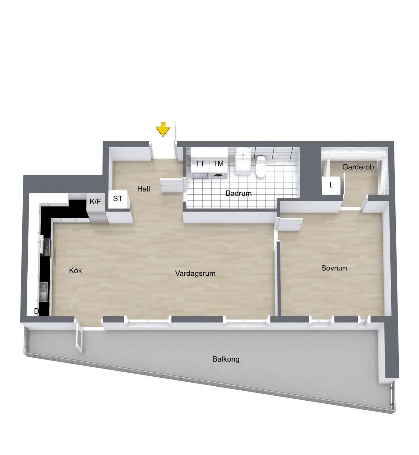 黑白灰打造时尚简约的 20 平米小阳台-7