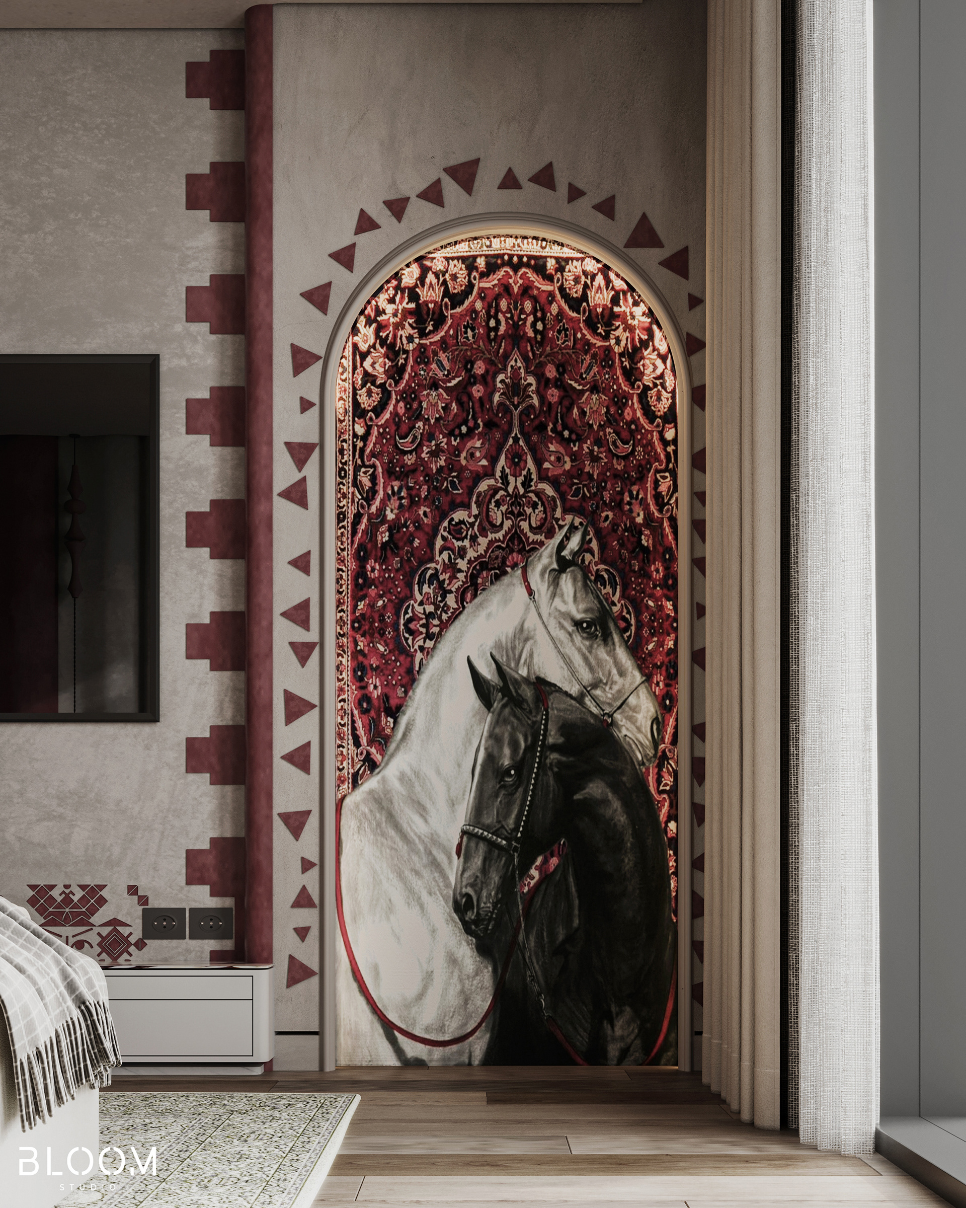 海福卧室（注：这里HAIF可能是一个品牌名之类的，音译为海福，若有具体背景信息可替换为更合适的译法）丨阿曼丨Bloom Studio-5