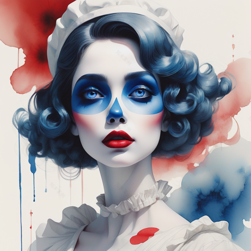 一个女人皮埃罗人工智能艺术丨Öskar Design Öskar-7