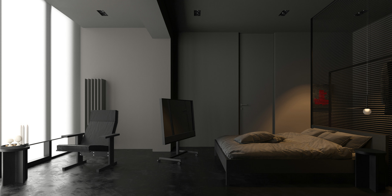 高级黑+橘色室内设计-16