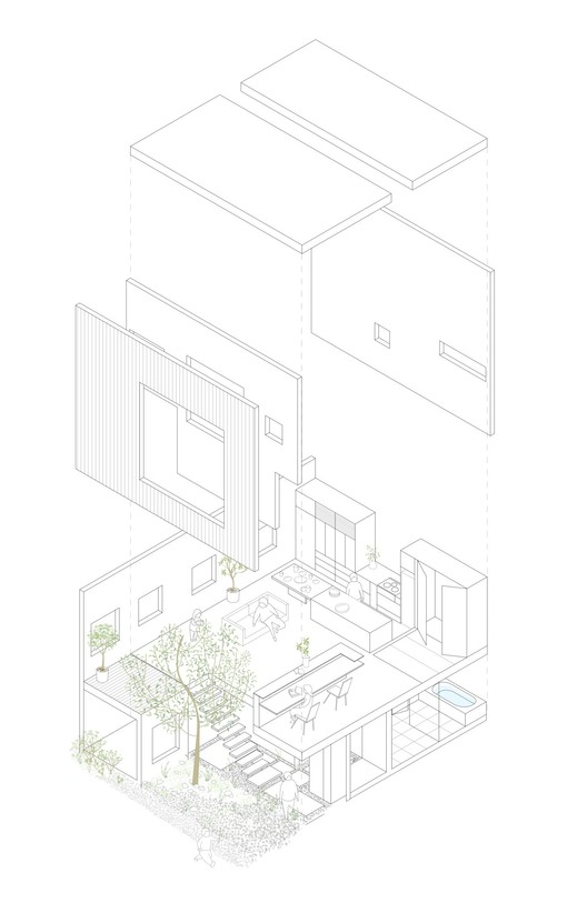 日本广岛 7x7 米住宅，UID Architects 打造一体化空间-13