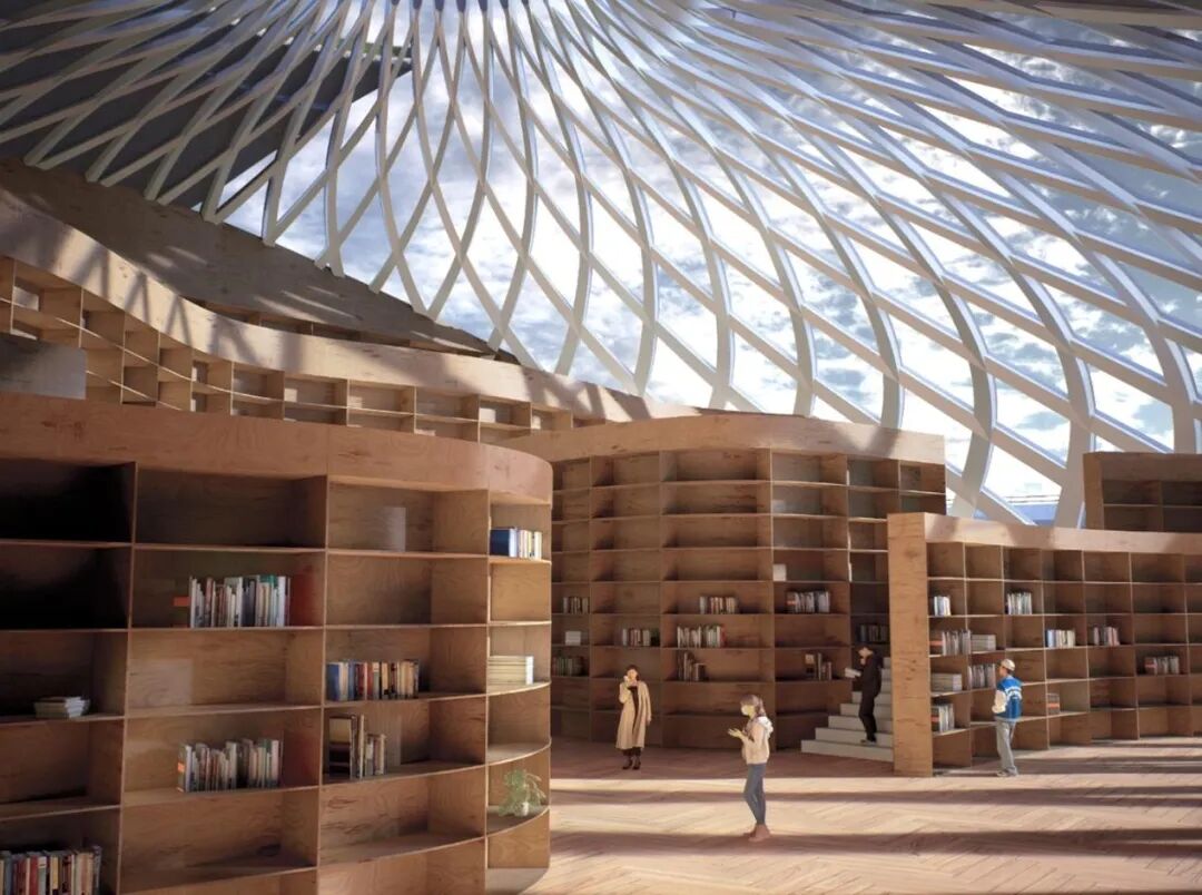 好抽象的展板形式!帅气学弟的优秀项目用“触媒理论+参数化建模”将传统蒙古包形态抽象转化!实现多功能现代化的城市综合体!-277