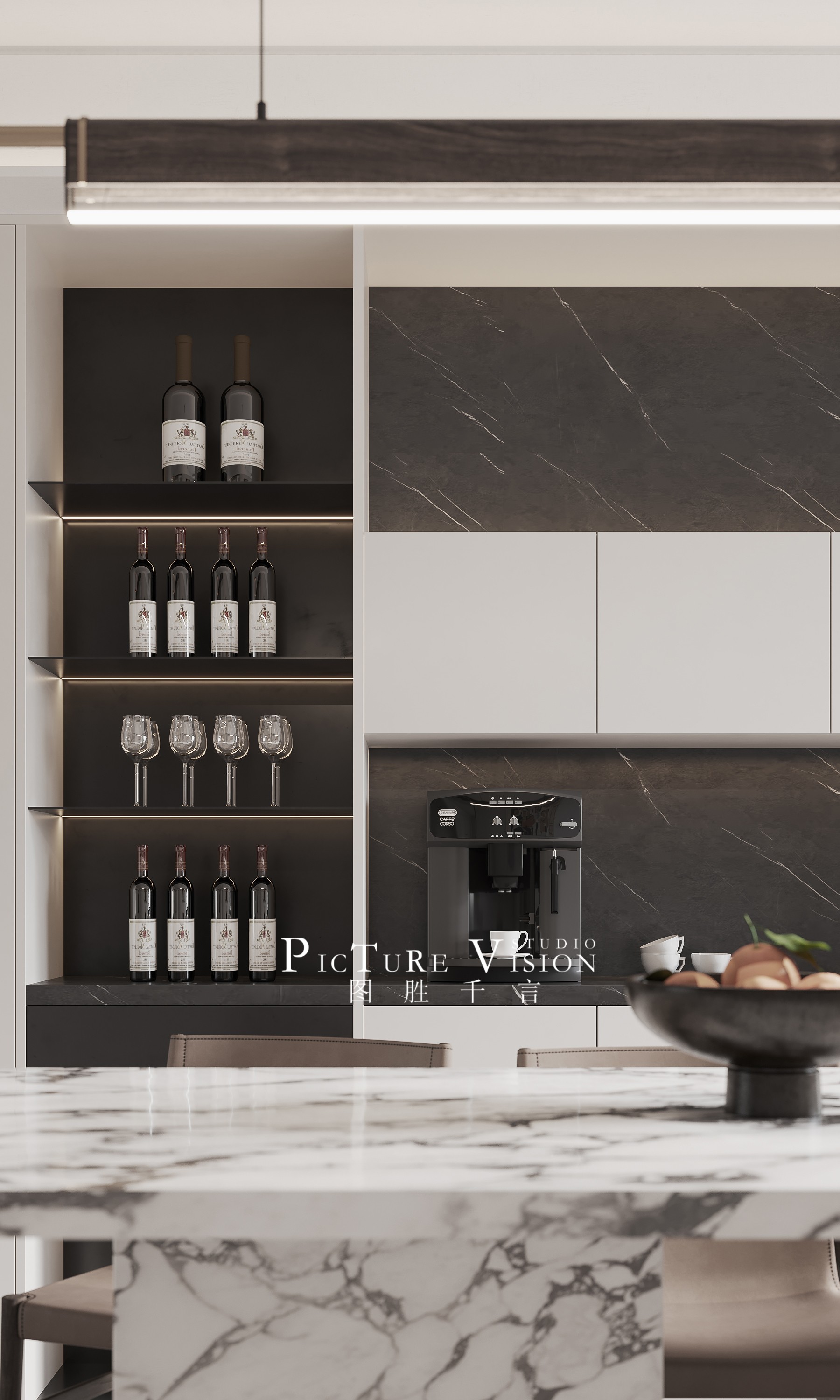 现代奶油风客餐厅丨图胜千言可视化工作室-9