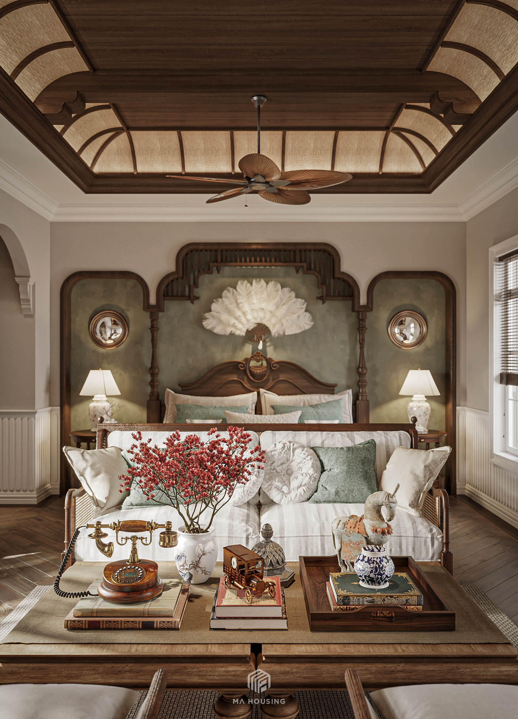 NGUYEN GIA THIEU 别墅主卧室 2丨越南河内丨MA housing-8