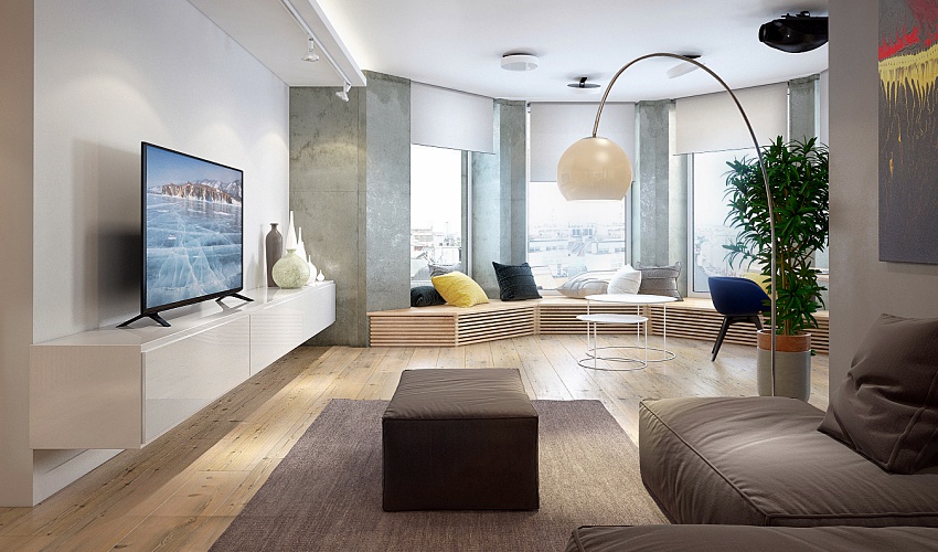 格局不方正有解！乌克兰99㎡北欧风公寓  LeoDuk-2