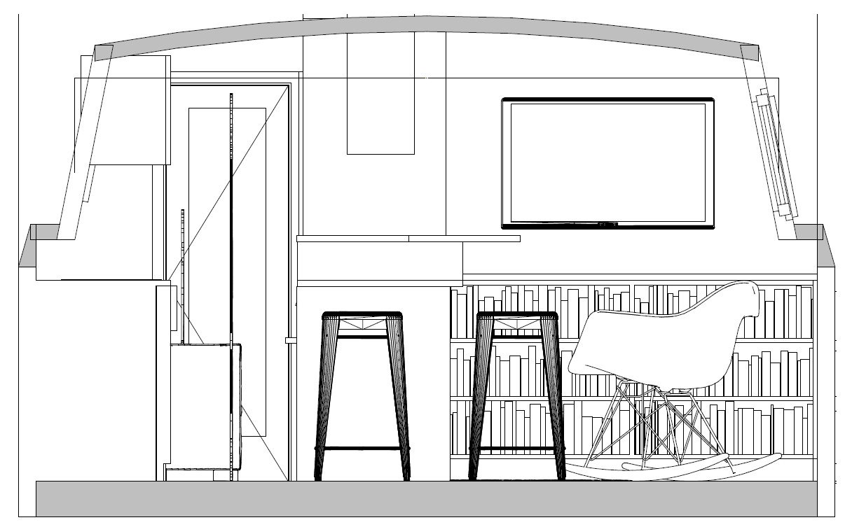 Black&WHITE CANAL BOAT INTERIOR CRICK BOAT LAYOUT3-14