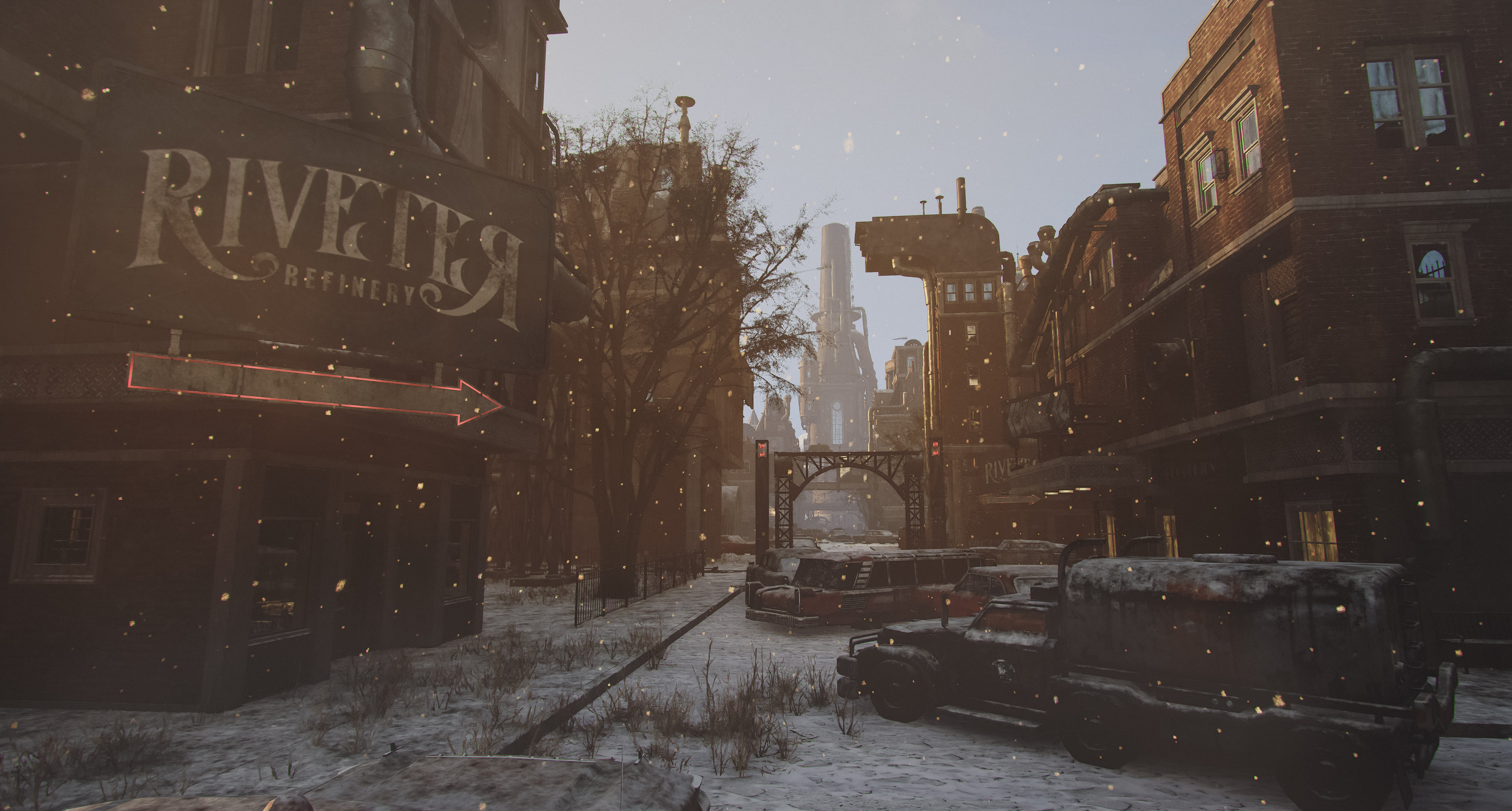 UE5 Dieselpunk winter city level (third-person) map-29