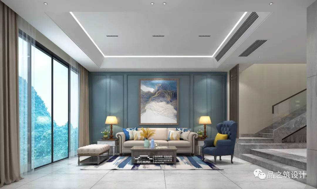 桂林 480㎡别墅空间,简约奢华美式风-13