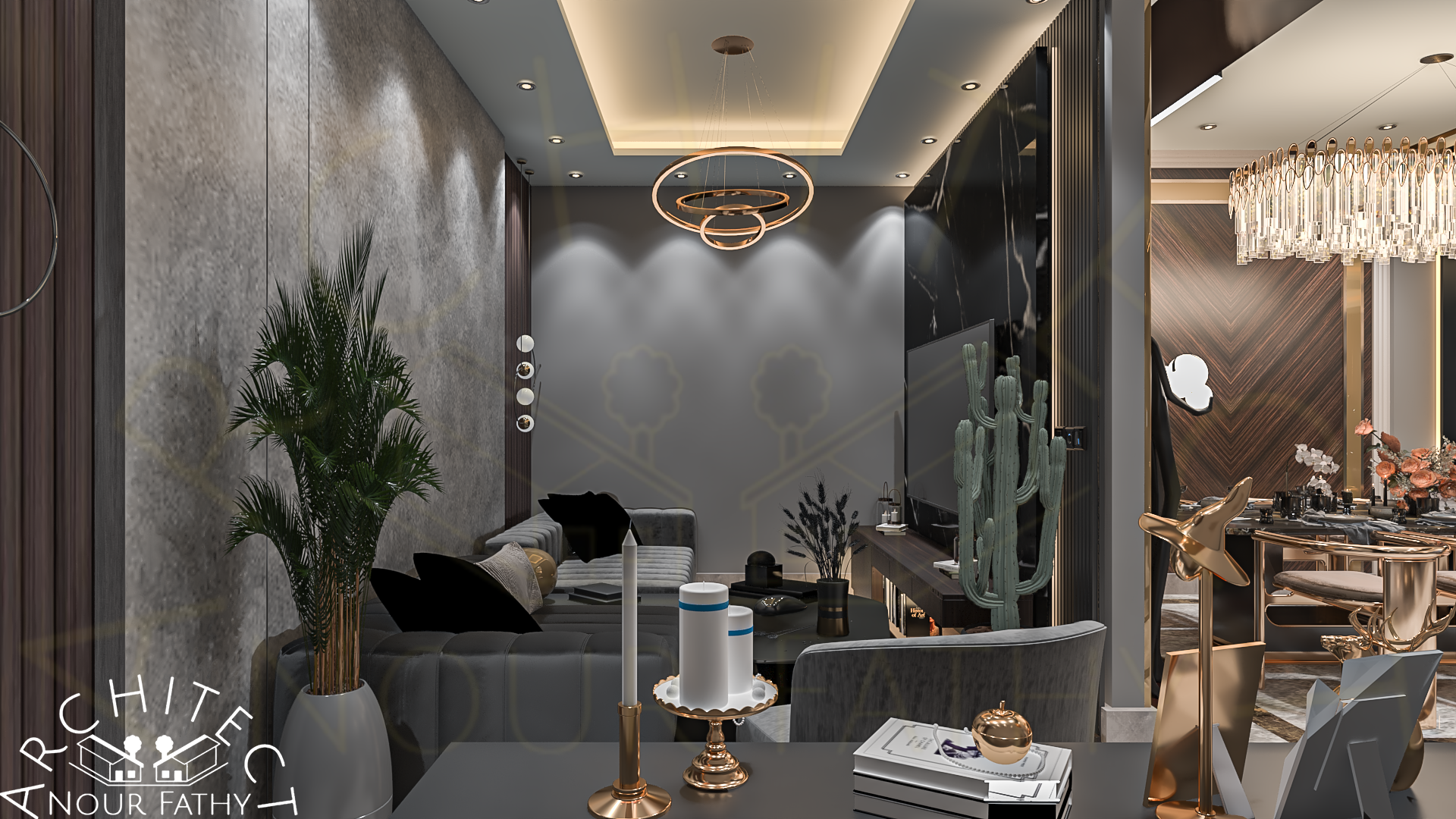 Modern Black Design for a Flat in EGYPT-8