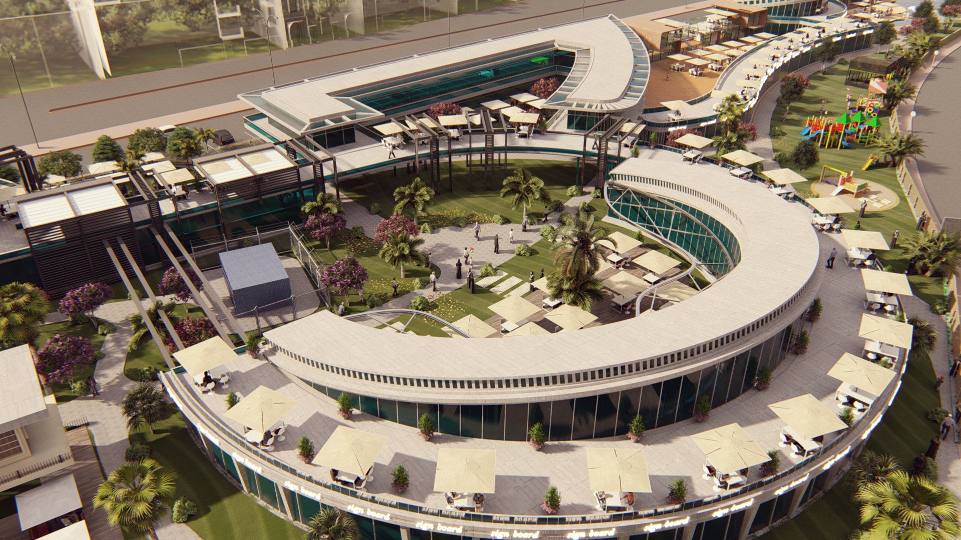 food court , shops & bank design-23