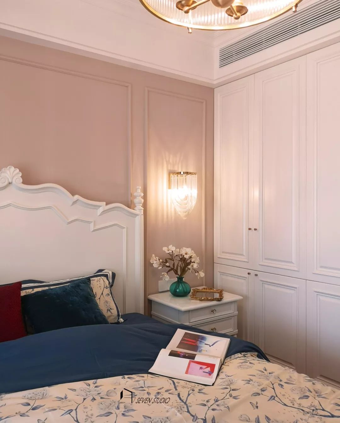 美式轻奢婚房,T 形推拉门点亮空间互动-62