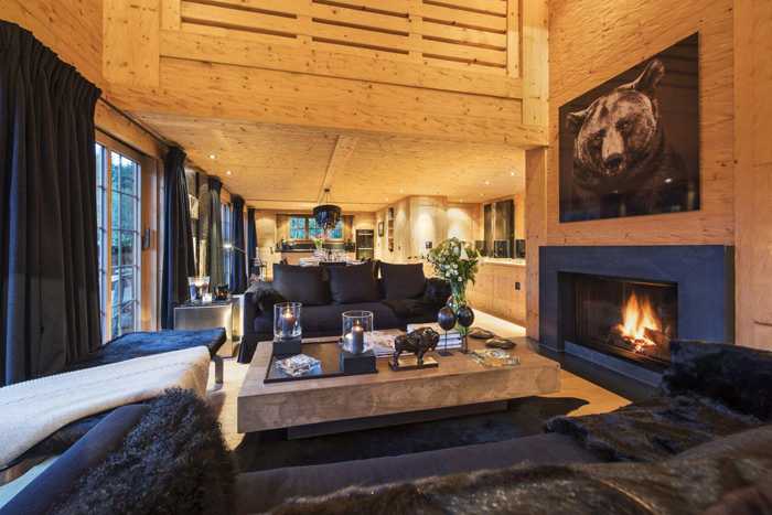 奥地利木屋别墅的现代黑色内饰设计-2