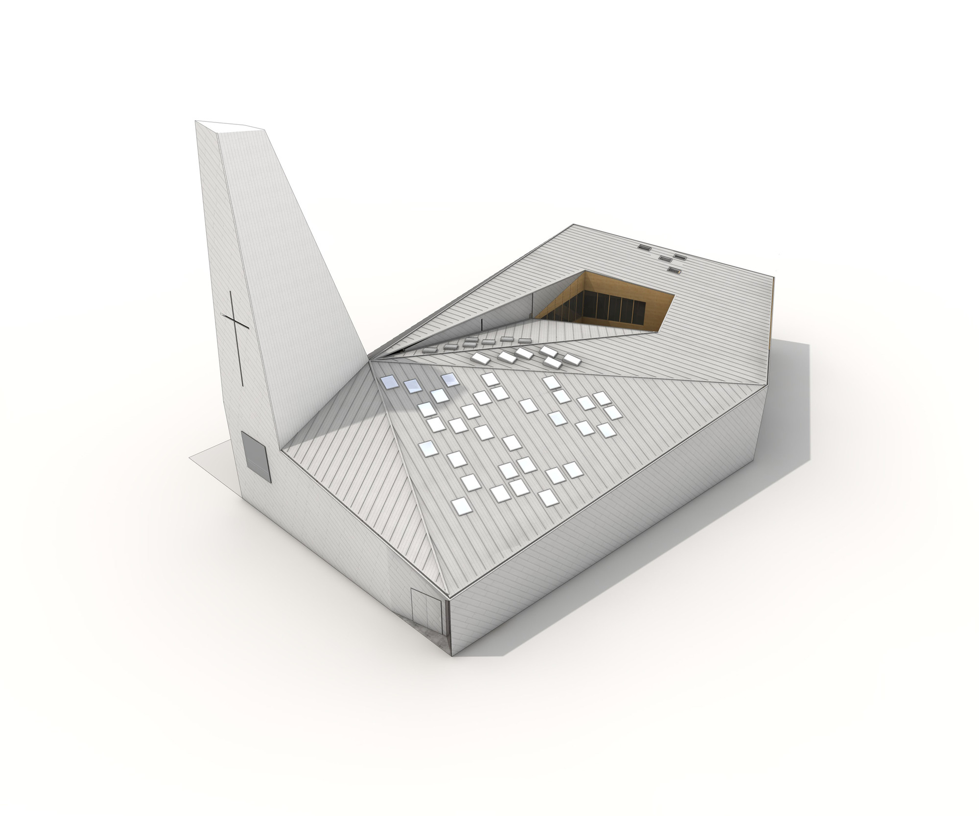 折叠 zinc 外壳中的宁静圣所——法国 Ensemble Pastoral Catholique 教堂设计-62