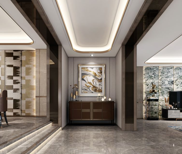 中峘国际设计私宅分享 | 咖色金属演绎睿尚空间-5