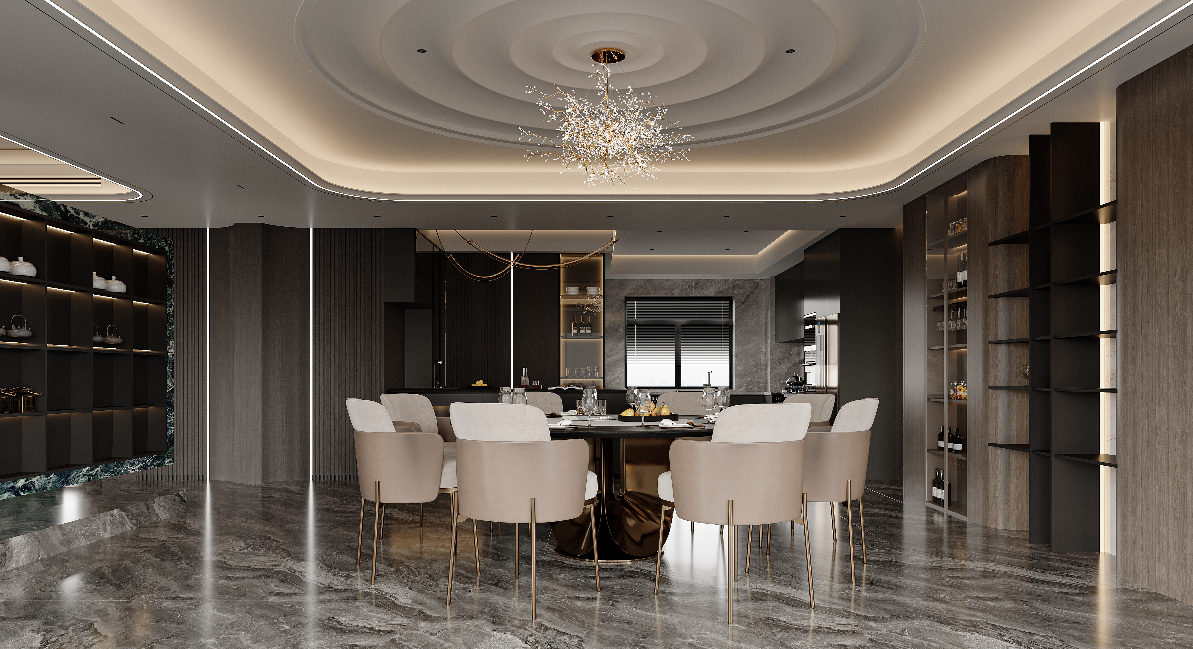 意式轻奢大平层案例-艺米效果图-0