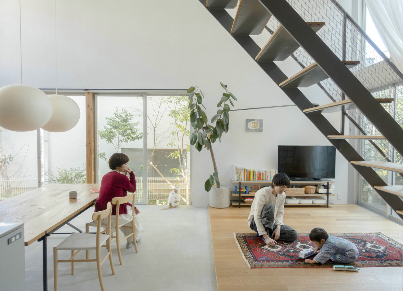 东京 34 坪日光独栋亲子宅,自然清新日系 Loft 风格-10