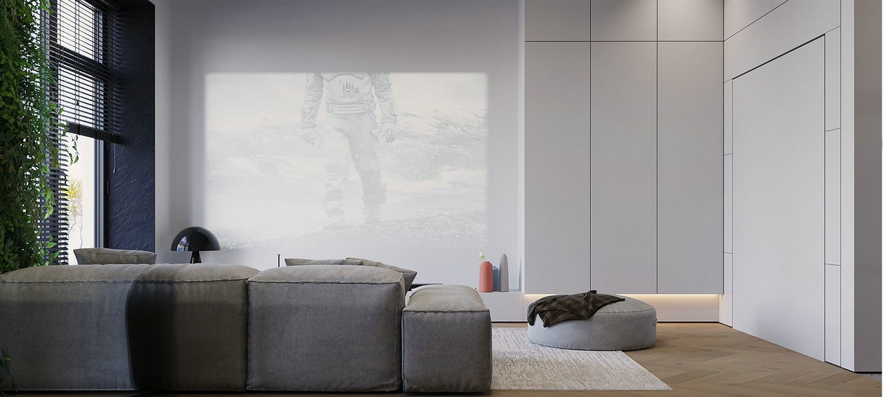 65㎡灰色系公寓设计 打造干练高级的空间-1