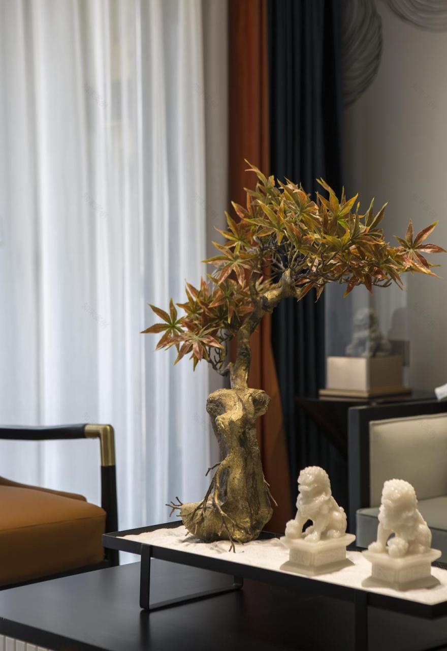 新中式四居室复式设计-11