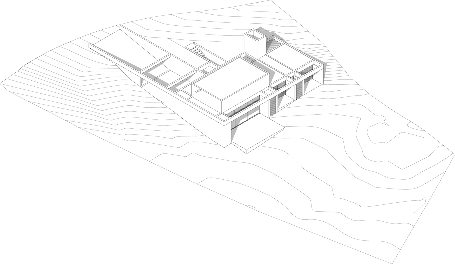 嵌入山间森林的绿色住宅-31