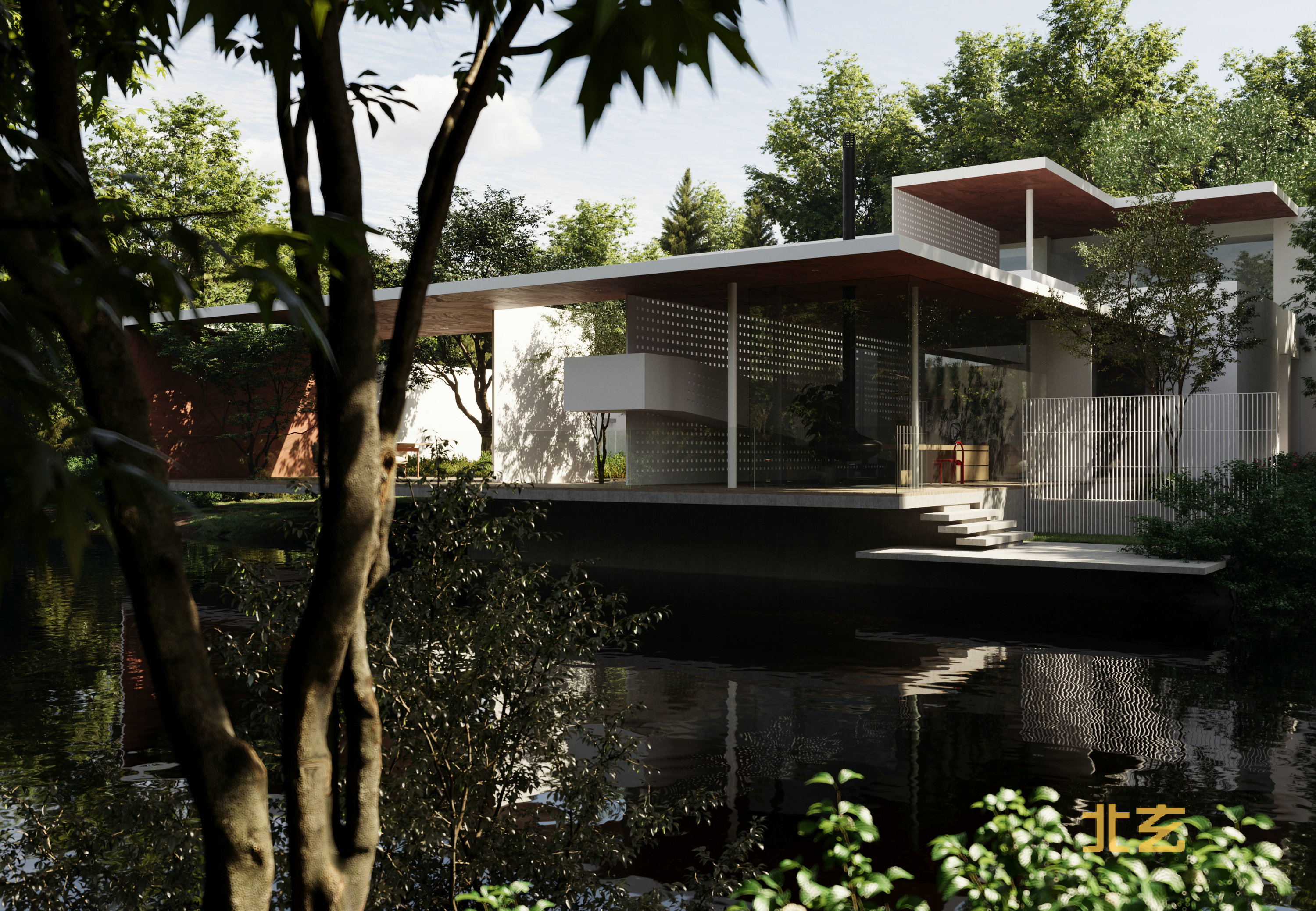 上海北玄/北玄教育/室内外别墅渲染-1