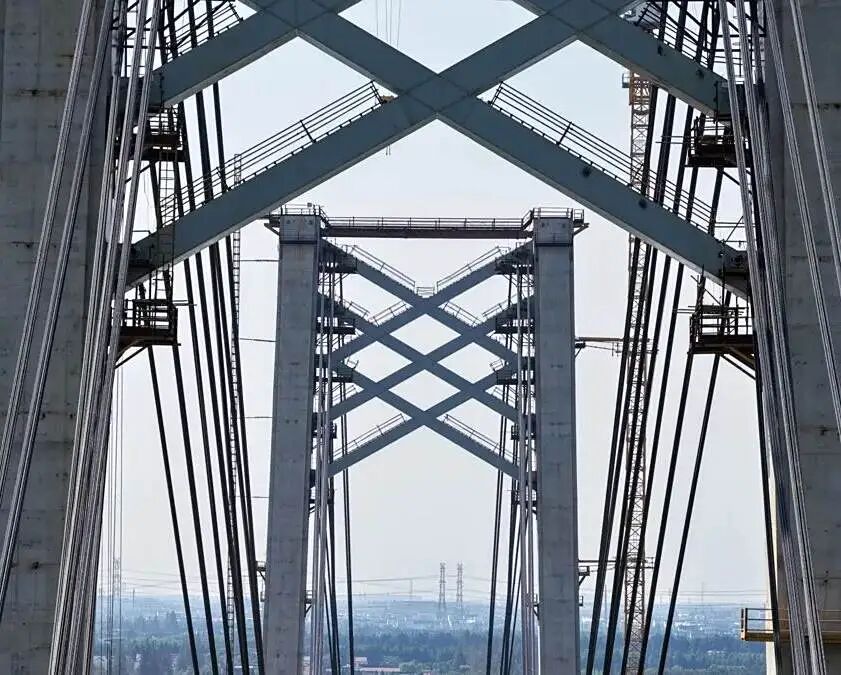 嘉松公路越江新建工程主桥高精度合龙，上海市政总院勘察设计-5