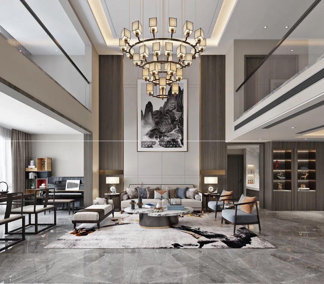 景寓学府新中式禅意复式住宅丨青马别墅空间设计-45