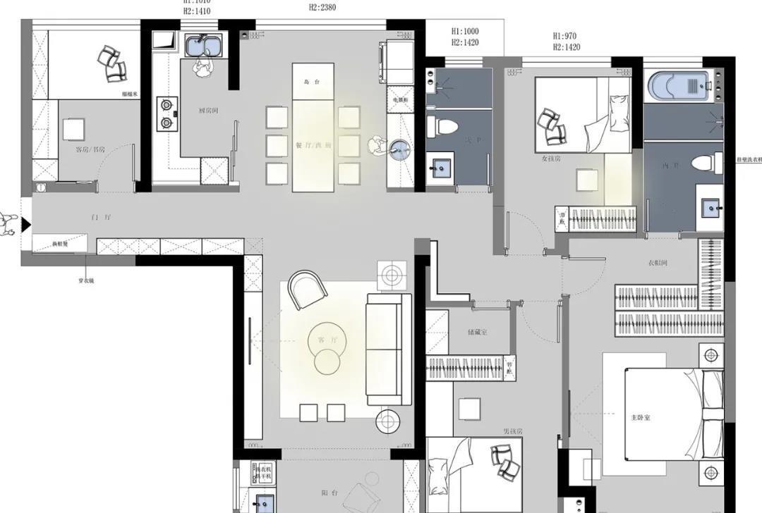 方寸之间的美好·140㎡都市住宅设计-2
