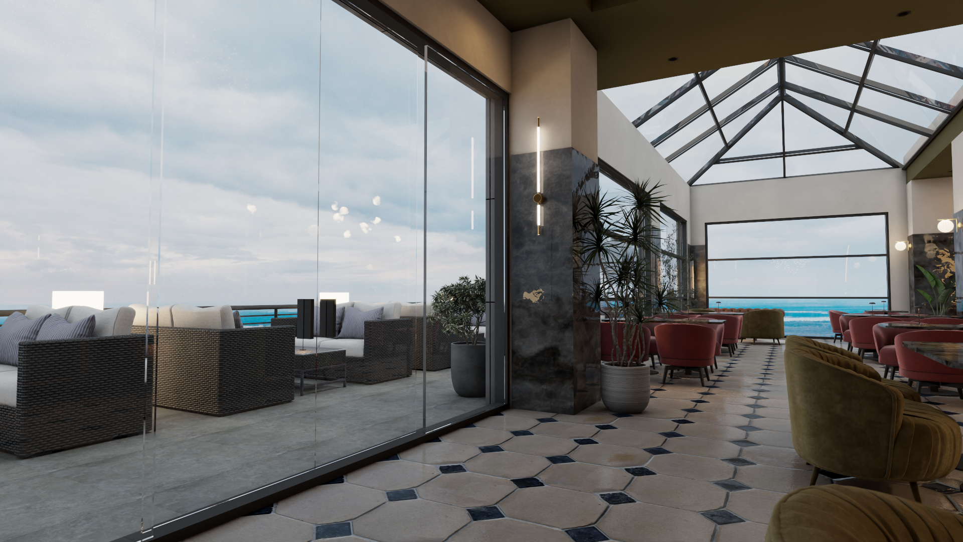 餐厅和水烟休闲室室内设计丨沙特阿拉伯-32