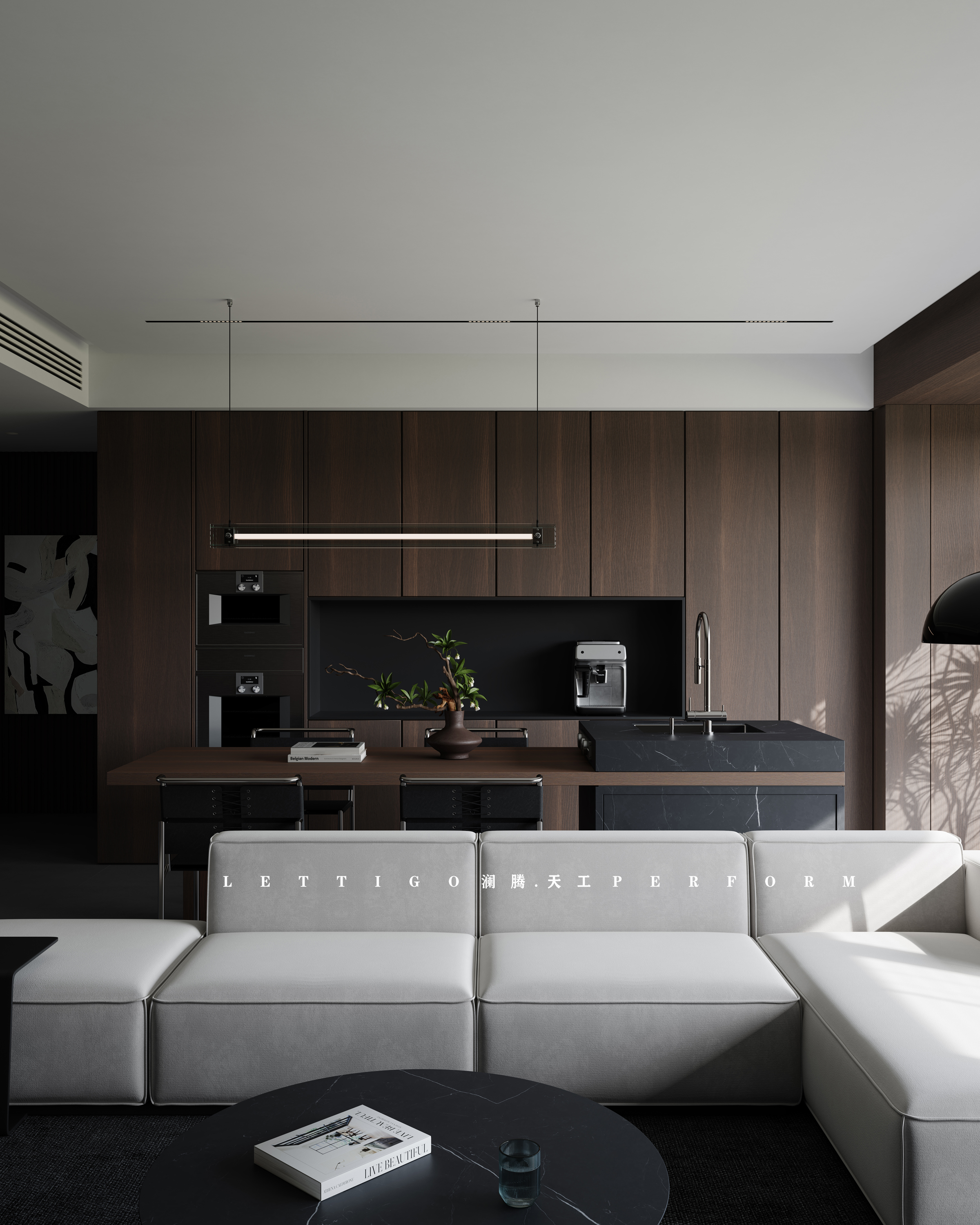 深色系意式极简，组合出神秘又高级的家居氛围-1