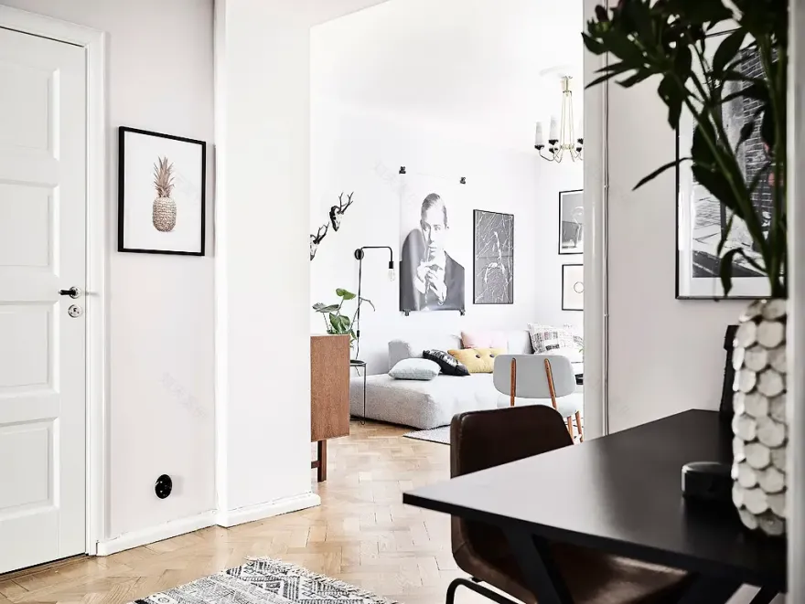 复古公寓的棋盘格厨房设计-22