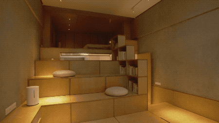 杭州夫妻买下40㎡破房，挖空地板造房中房，下班后在里面释放压力-59