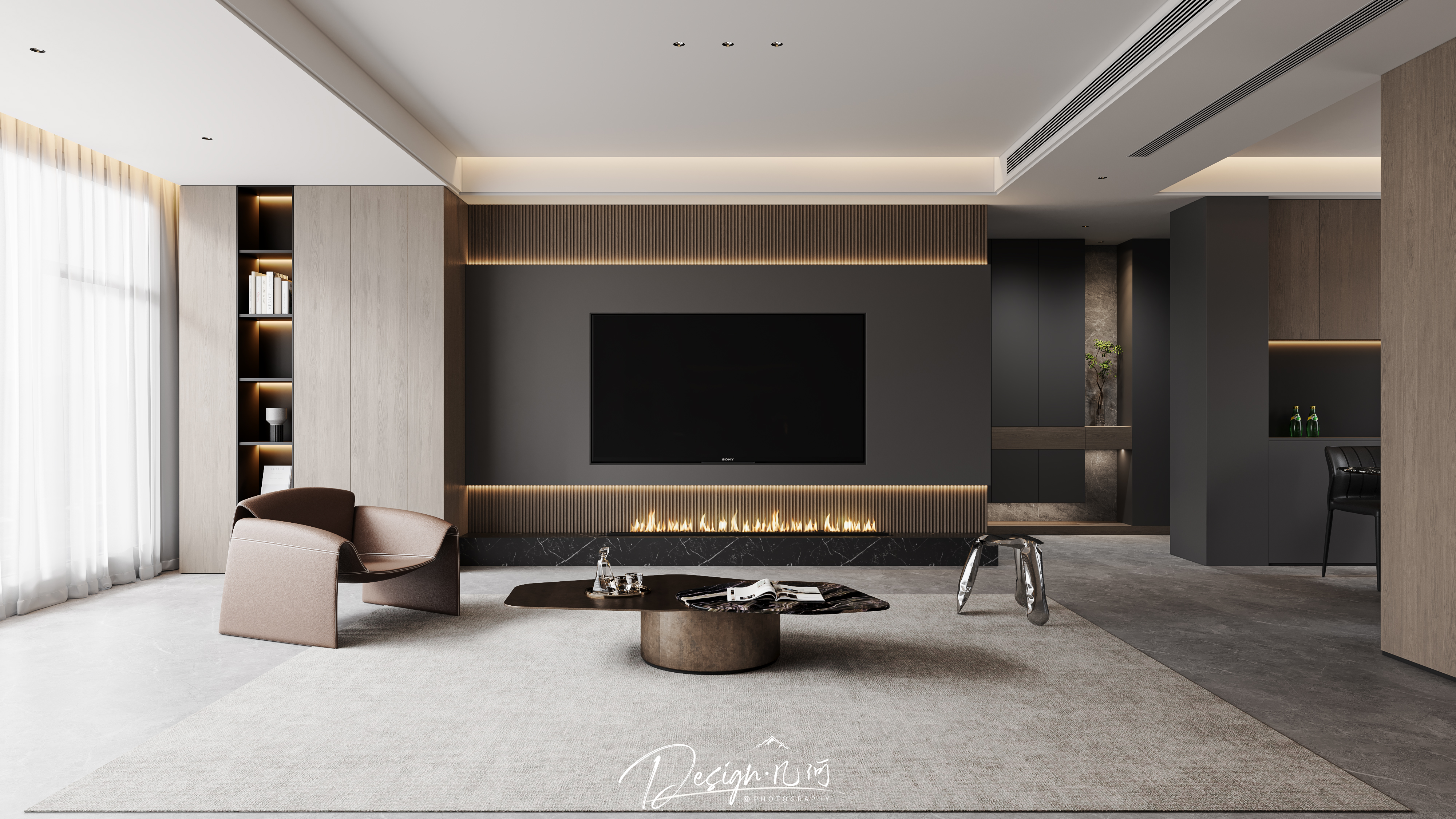 几何空间视觉表现 | 置地双清湾天域现代客餐厅-1