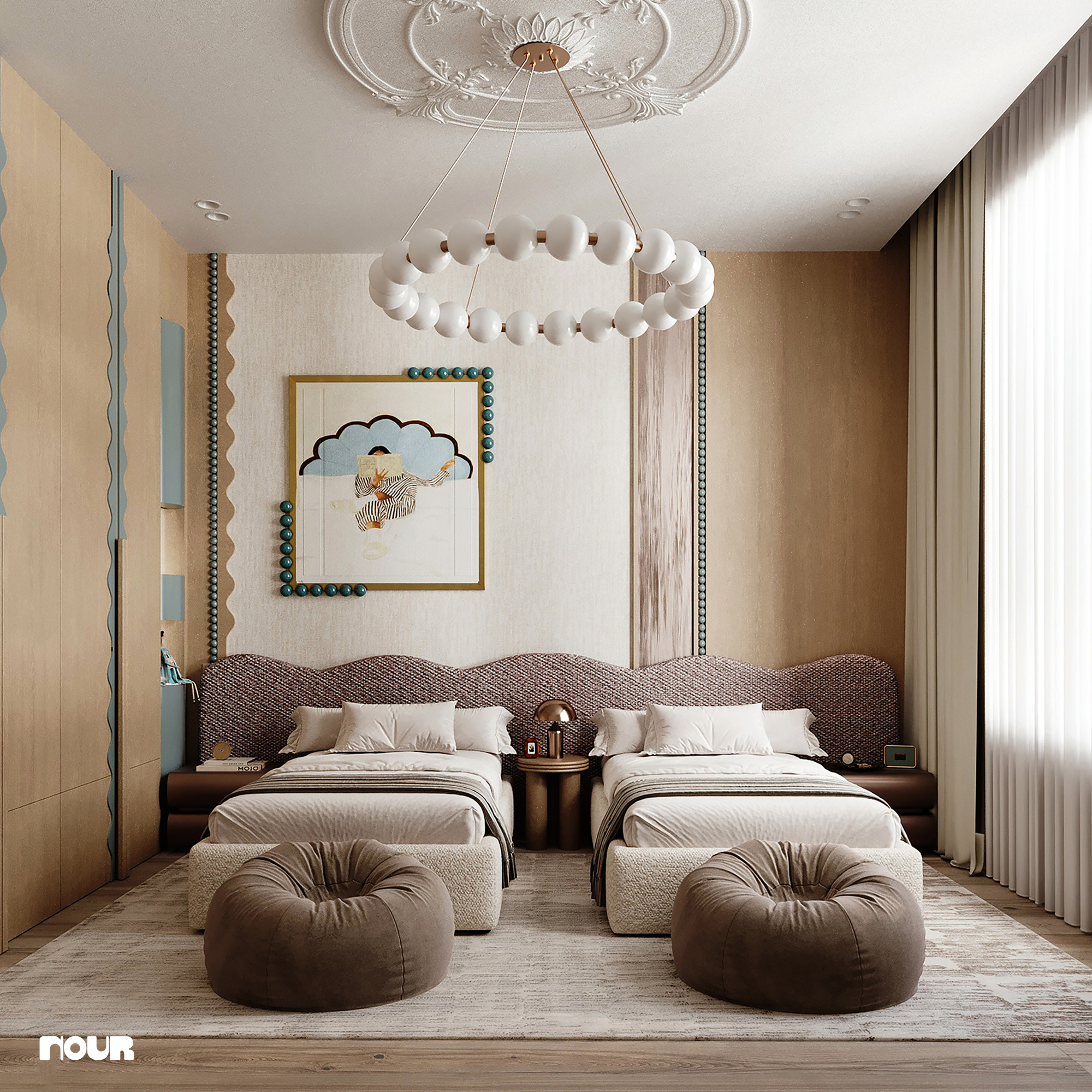 具有幼态持续特征的现代卧室丨Nourhan Emad-6