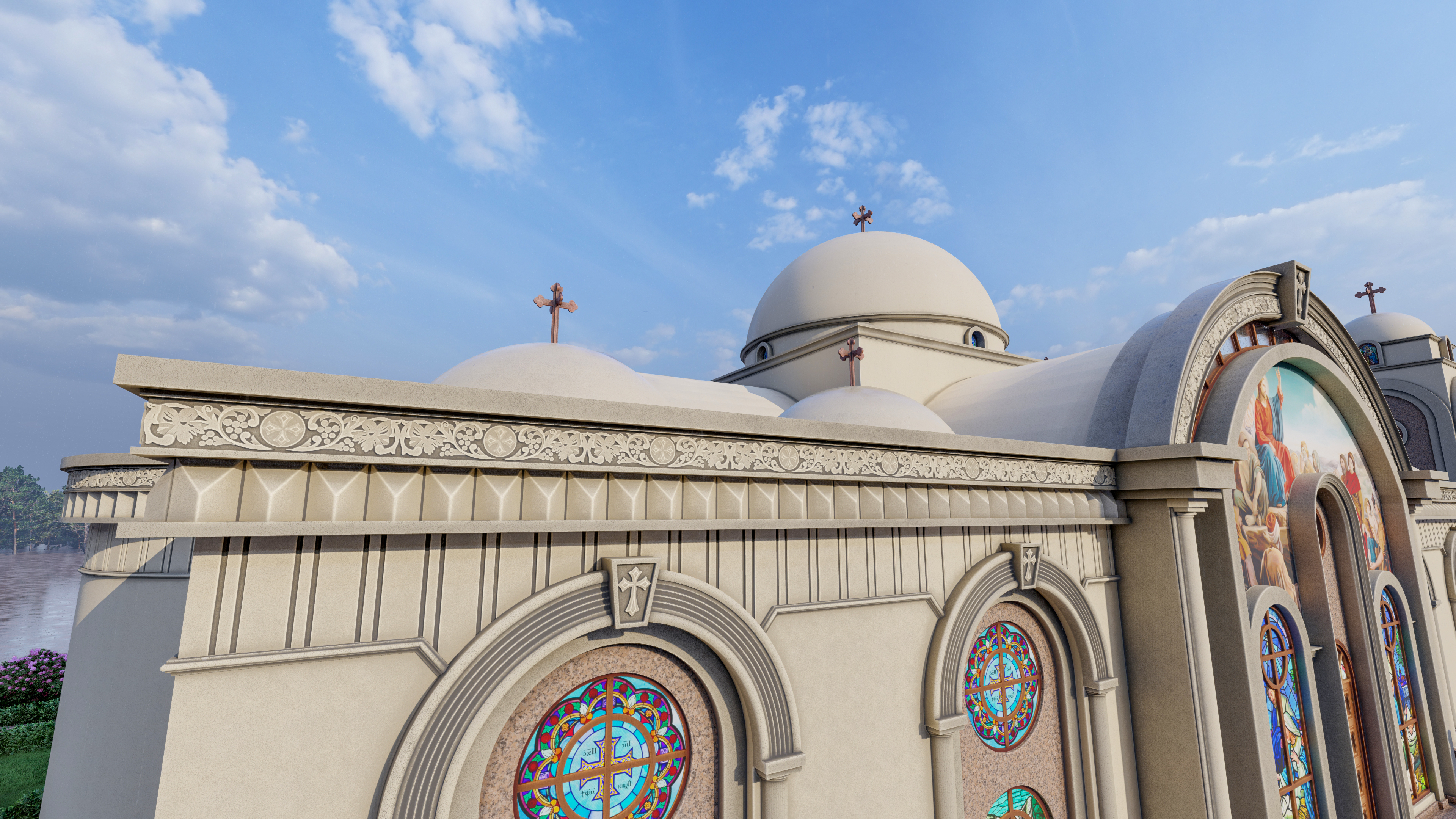 教堂外部计算机生成图像丨埃及开罗丨Youhanna Samy-6